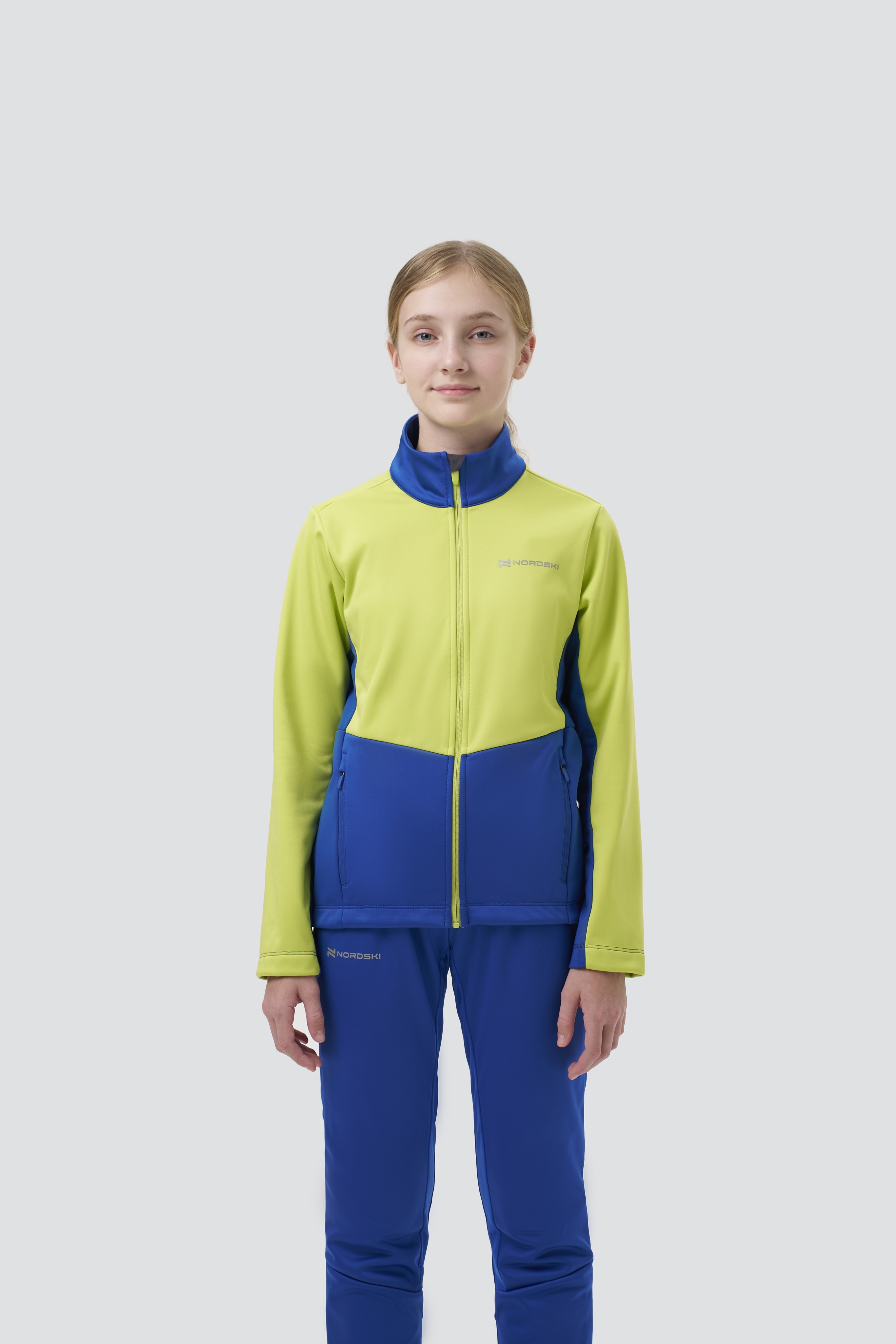 Детский тренировочный лыжный костюм Nordski Jr. Advance true blue-lime - 4