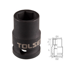 TOLSEN (TT18216) Головка торцевая ударная шестигранная 1/2", 16 мм