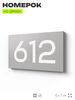 Номер на дверь 612, табличка на дверь для офиса, квартиры, кабинета, аудитории, склада, серая 120х70 мм, Айдентика Технолоджи