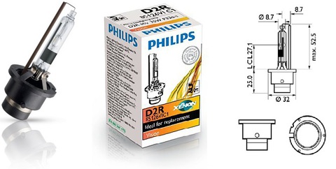 Лампа ксенон D2R (4300К) Philips Vision Лампа ксенон D2R (4300К) Philips Vision