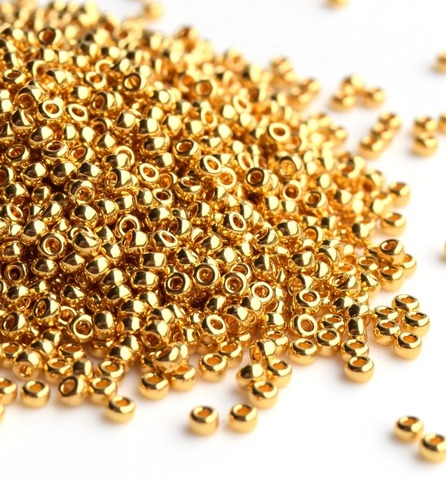 8/0 RR-0191 Бисер круглый Миюки Золото 24кт /Miyuki round 8/0 24kt Gold Plated