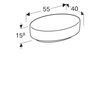 Geberit VariForm 500.771.01.2 Раковина с установкой на столешницу овальной формы, 55х40 см, без отв. под смеситель, без отв. перелива
