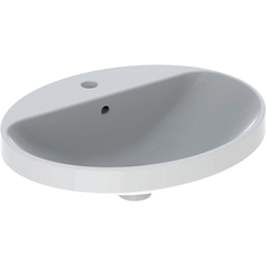 Geberit VariForm 500.720.01.2 Раковина встраиваемая в столешницу овальной формы, 55х45 см, с отв. под смеситель, с отв. перелива фото