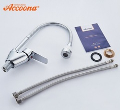 Cмеситель для кухни с гибким изливом и с лейкой цвет хром Accoona A4865