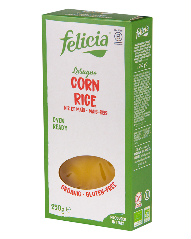 Макаронные изделия FELICIA без глютена из кукурузно-рисовой муки BIO Лазанья 250 г