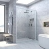 Vegas Glass ZP NOVO h2000 120 01 01 Дверь в душевой проем, профиль белый, стекло прозрачное