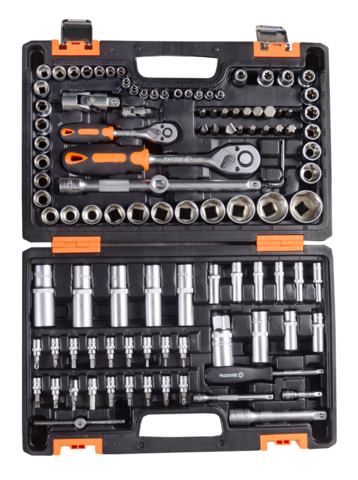 Набор инструментов, 1/2", 1/4", CrV, в кейсе 108 предметов Вихрь