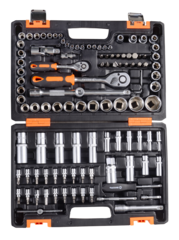 Набор инструментов, 1/2", 1/4", CrV, в кейсе 108 предметов Вихрь
