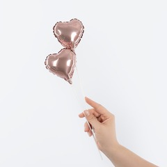 Шар К 5''/13 см, Мини-сердце, Нежно-розовый, 5 шт.