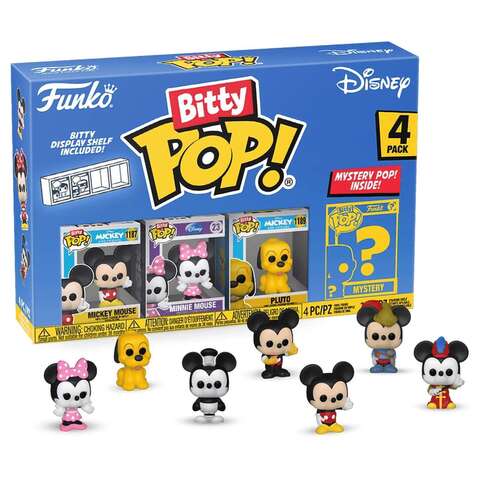 Funko Bitty POP! Disney S1 Mickey Mouse+Minnie Mouse+Pluto+Mystery (1 of 4) 4PK