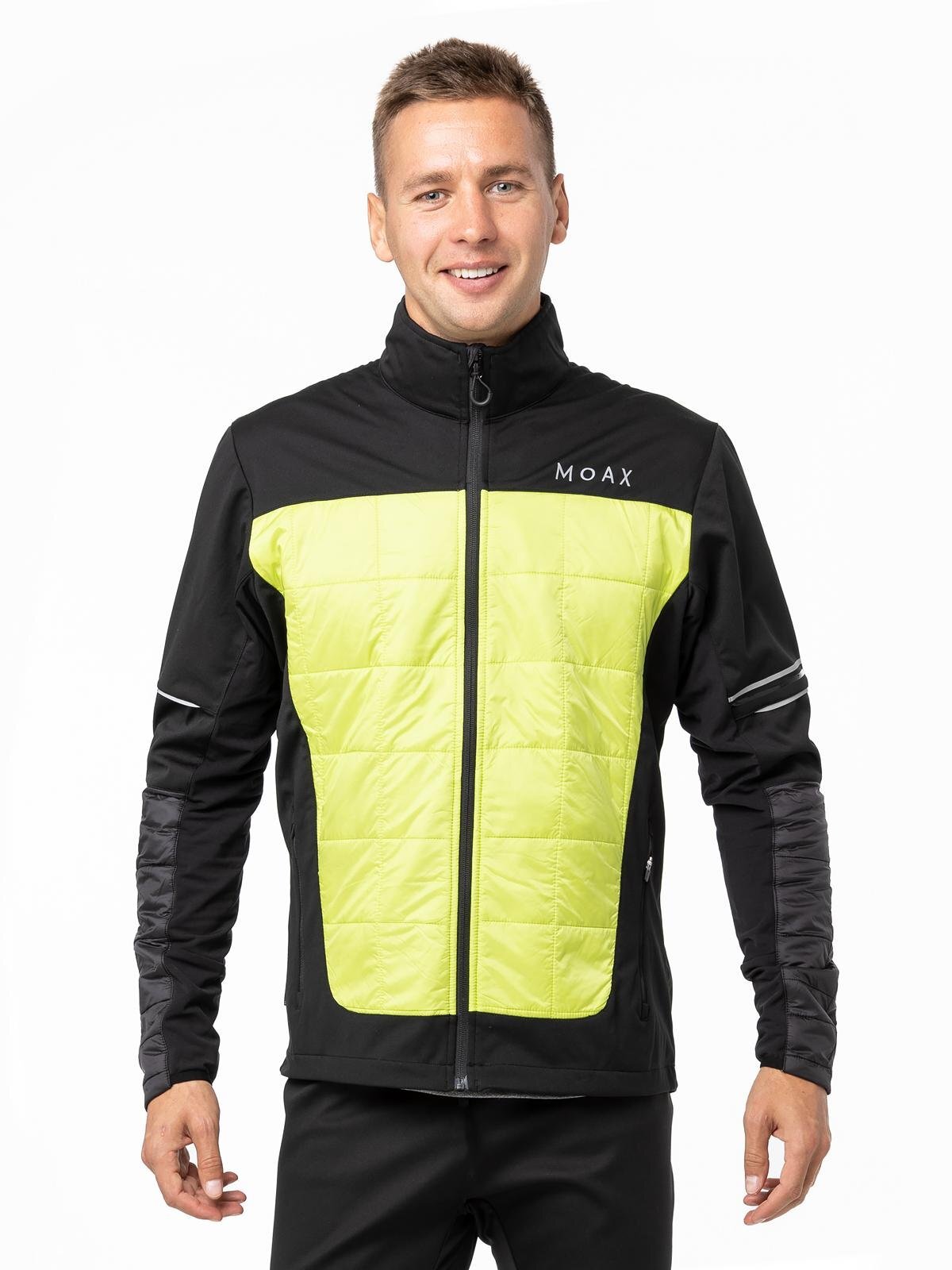 Мужской тренировочный лыжный костюм Moax Navado Hybrid Softshell лайм-черный - 3