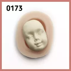 0173 Молд силиконовый. Настенька (средняя). Лицо детское. Молд для изготовления куклы (ватной игрушки)