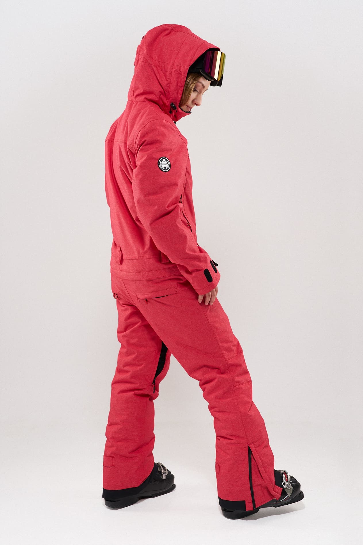COOL ZONE Twin one Colour сноубордический комбинезон женский красный джинс - 4