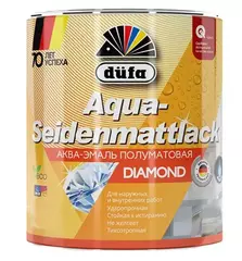 Эмаль для дерева и металла акриловая Dufa Aqua-Seidenmattlack полуматовая белая 2 кг