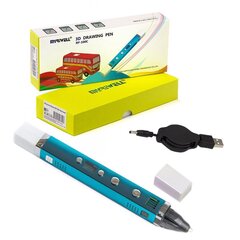 
          Ручка 3D Myriwell RP100C, ABS/PLA, голубая, картонная упаковка