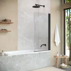 Vegas Glass EV NOVO 60 02M crystalvision Шторка на ванну, профиль черный матовый, стекло crystalvision фото