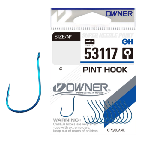 53117 № 8 Крючки OWNER Pint Hook-Blue / продажа от 5 уп.