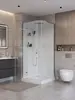BelBagno UNO-CAB-A-1-90-C-Cr-Bi-TOP-L Душевая кабина с задними стенками, смесителем, верхним и ручным душем, акриловым поддоном и крышей, левосторонняя
