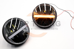 Фары LED темный хром с ДХО для Лада 4x4, Урбан (018)