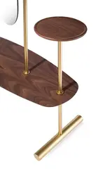 Вешалка ARCO Gold/Walnut с зеркалом и полкой