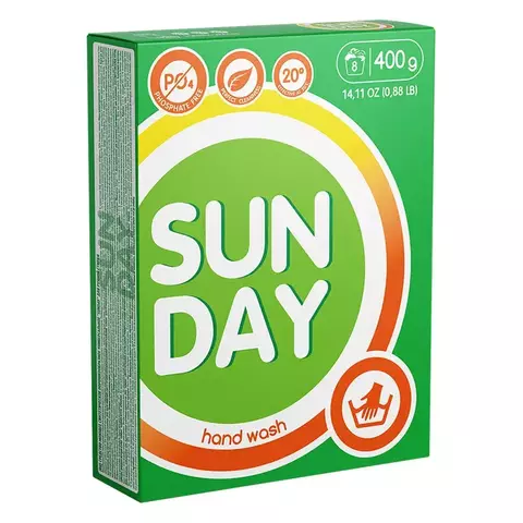 "Sunday" Стиральный порошок универс. для ручной стирки 400 г. (Сонца) — фото 2