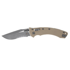 Фото Складной нож Microtech Amphibian 137RL-11APFLGTTA, сталь M390MK, рукоять G10, бежевый