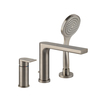 Gessi Emporio Via manzoni 38634#149 Смеситель для ванны на 3 отверстия с переключателем, изливом и шлангом 1,50м, цвет: Finox Brushed Nickel