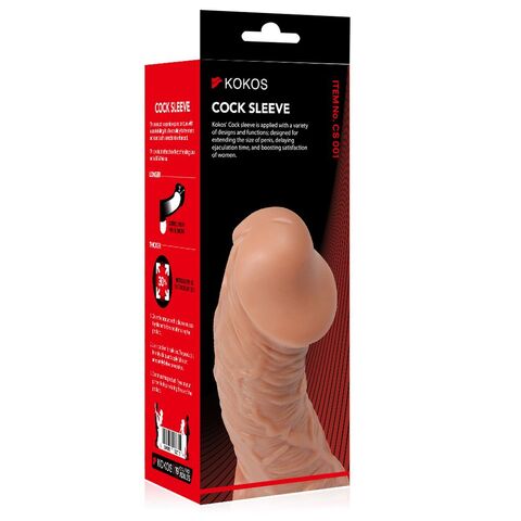 Насадка реалистик на фаллос с отверстием для мошонки COCK SLEEVE RES.001 Medium
