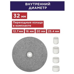 Диск абразивный для точила ПУЛЬСАР 175 х 32 х 20 мм F 60 серый (SiC) + кольца переходные (908-306)