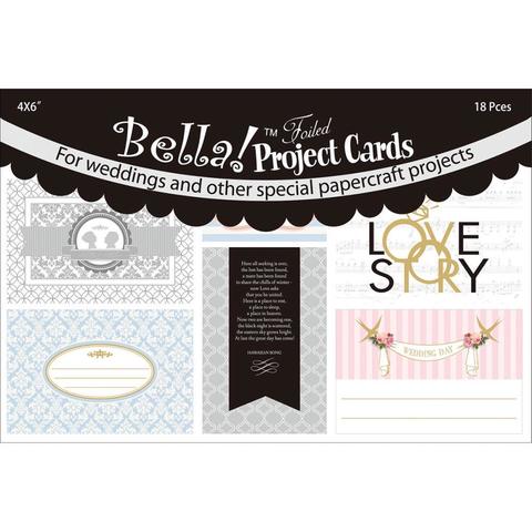 Набор карточек для Project life - Bella! Wedding Project Cards Die-Cuts - Wedding 18 шт