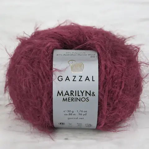 Пряжа Gazzal Marilyn & Merinos 8267 винный