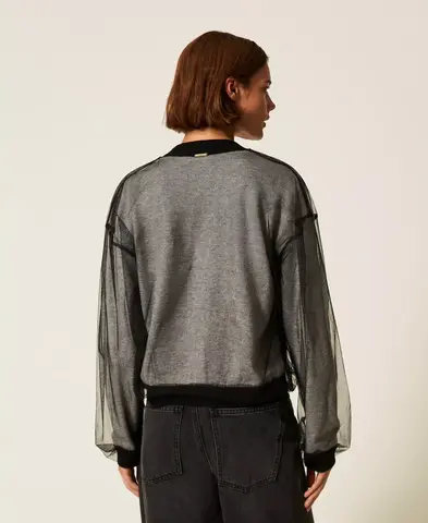 TWINSET Кардиган, декорированный тюлем