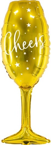 Шар К Фигура, Бокал Cheers, Золото, 40''/102 см, 1 шт.