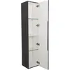 BelBagno UNO-1600-1A-SC-GSO Шкаф подвесной с фрезерованной ручкой с торца фасада, одной распашн. дверц. довод., дв. полки, ун.,330x300x1600,Темно-Серый Мат.