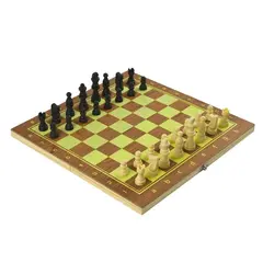 Шашки / шахматы / нарды. Игра 3-в-1 (доска+фигуры)
