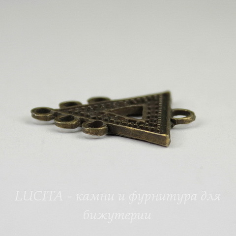 Коннектор "Треугольник" (1-5) 25х19 мм  (цвет - античная бронза)