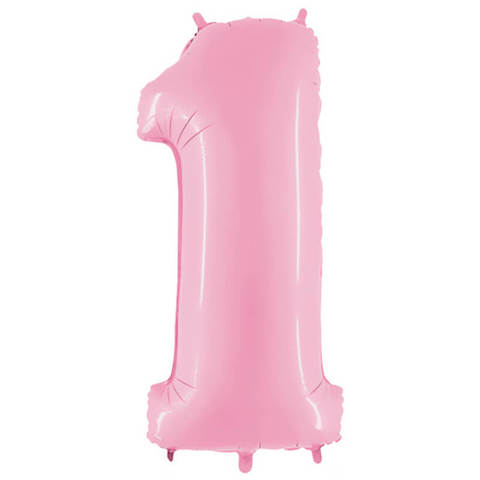 Шар Г 40''/102 см, Цифра Розовый (Pink) 