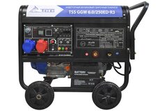 Трехфазный сварочный бензогенератор TSS GGW 6.0/250ED-R3 - [6 кВт / MMA: 20-230А]