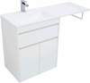 Aquanet Токио 239215 Тумба с раковиной, цвет: белый