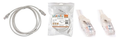 Патч-корд народный U/UTP Cat 5e 4PR 24AWG PVC, литой 20 м, серый