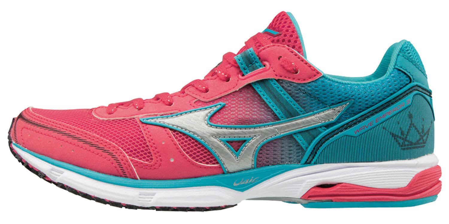 Mizuno Wave Emperor 3 кроссовки для бега женские коралловые-голубые - 4