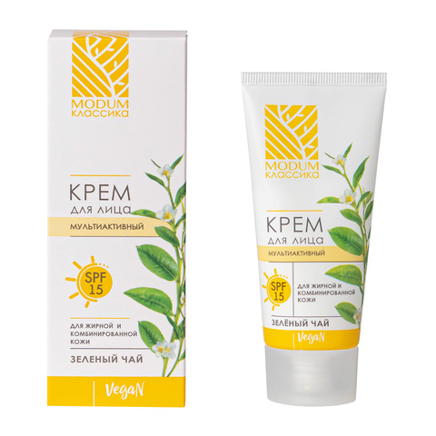 Modum КЛАССИКА Крем для лица Зелёный чай с SPF 15 для жирной и комбинир. кожи,50г (B142-146)