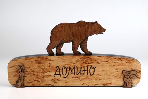 Подарочное домино костяное Медведь