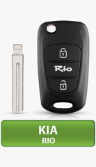 Ключ для Kia Rio 13229 Киа Рио, 2 кнопки (корпус с лезвием TOY48), аналог - TESLAND арт. ANALOG