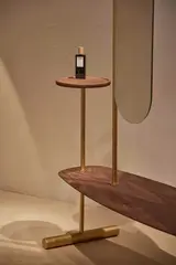 Вешалка ARCO Gold/Walnut с зеркалом и полкой