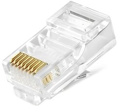 Коннектор UGREEN NW110 (50246) RJ45 Network Connector for UTP Cat 5, Cat 5e 100шт, прозрачный
