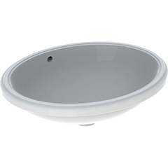 Geberit VariForm 500.752.01.2 Раковина с установкой под столешницу овальной формы, 50х40 см, без отв. под смеситель, с отв. перелива фото