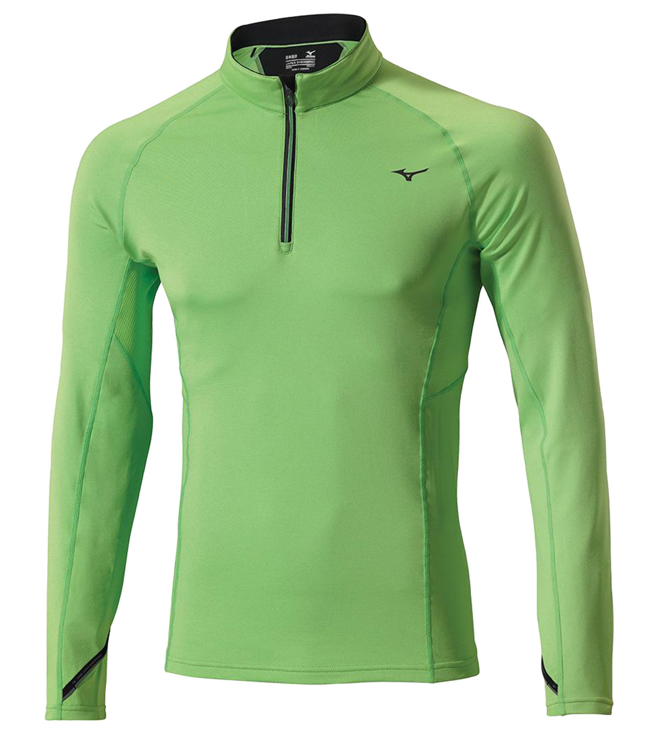 Mizuno Warmalite Top рубашка на молнии мужская зеленая