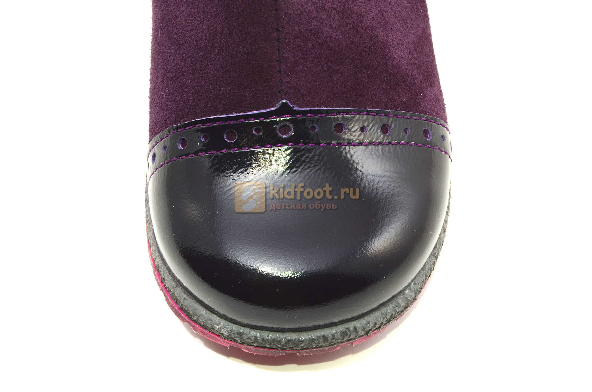 Демисезонные полусапожки Лель (LEL) из натуральной кожи на байке для девочек, цвет фиолетовый