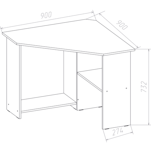 Стол Письменный Corner 900 Черный